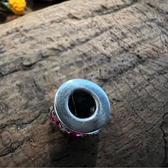 New Chamilia Swarovski Crystals Charm Bead Mosaic Pink Sterling Silver - Picture 9 of 9